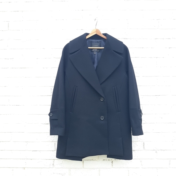 J. Crew Melton Wool Coat Black Size 2 - Picture 2 of 7